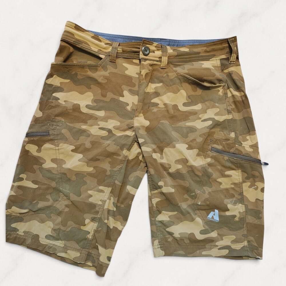 Eddie Bauer First Ascent Camo Hiking Cargo Shorts Mens Size 32 Camouflage 11"